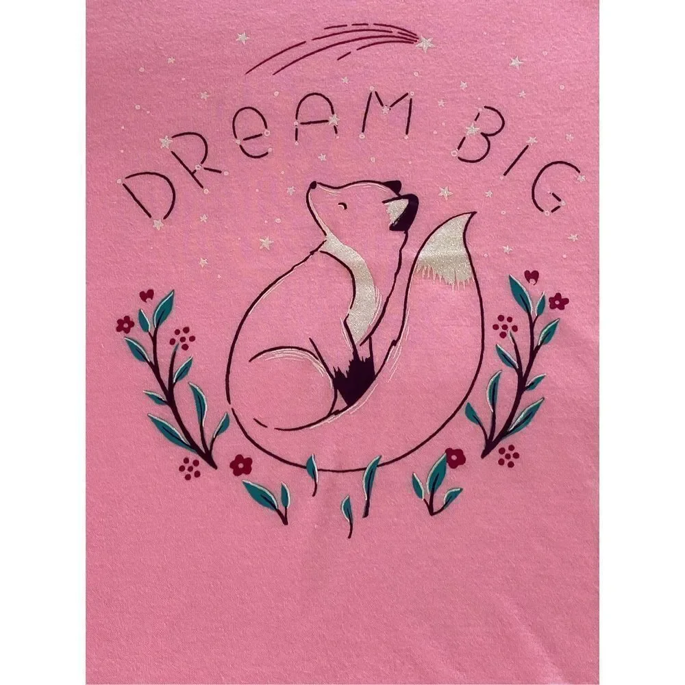 SO Girls SIZE 16 PINK FOX 3-Piece Tunic & Thermal Leggings Pajama Set with Sock